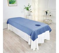 Morbuy Sábanas para Camillas de Masaje de Franela Suaves Cómodas, con Agujero para Cara, Sábana para Masaje en Salón de Belleza SPA, Lavable Reutilizables Funda de Camilla (Azul oscuro,90x200cm)