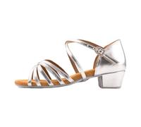 Morbuy Satén/PU Sintética Zapatos de Baile Latino para Niña, Cómodos Elegante Zapatos de Baile Latino Niña, Salsa y Bachata Tango Calzado Infantil, para Práctica de Rendimiento (Plateado,30)