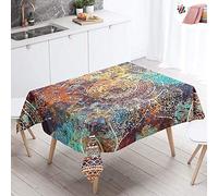 Morbuy-Shop Manteles de Mesa Mantel, Rectangular Impresión 3D Mandala Impermeable Antimanchas Lavable Manteles para Cocina o Salón Comedor Decoración del Hogar