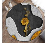 Morbuy-shop Tapete Redondo Felpudos Alfombra, Estilo Nórdico Arte Abstracto Alfombras Piso Moqueta Poliéster Dormitorio Sala de Estar Juego Mats Pad para Habitación Decorativo