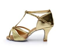 Morbuy Zapatos de Baile Latino Mujer, Cómodos Elegante Zapatos Baile Latino Mujer, Tacones Salsa y Bachata Tango Calzado, para Práctica de Rendimiento con 7 cm (Amarillo,37)