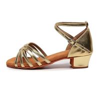 Morbuy Zapatos de Baile Latino Mujer, Cómodos Elegante Zapatos Baile Latino Mujer, Tacones Salsa y Bachata Tango Calzado, para Práctica de Rendimiento con 3.5 CM (Amarillo 2,34)