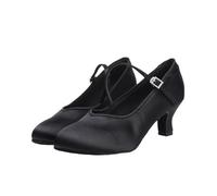 Morbuy Zapatos de Baile Latino Mujer con 5.5/7.5 cm, Cómodos Punta Cerrada Zapatos Baile Latino Mujer, Tacones Salsa y Bachata Tango Calzado, para Práctica de Rendimiento 34-41EU (Negro 5,5 cm,37)