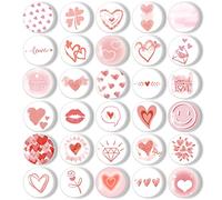MORCART 30 imanes de corazón rosa para pizarra magnética, divertidos imanes de nevera fuertes decorativos para nevera, pizarra blanca, tablón de anuncios, cocina, regalo para niños y adultos