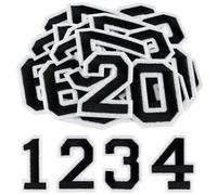 Morcheiong 40 parches de números para planchar del 0 al 9, números bordados de 5 cm para ropa, pantalones, sombreros, bolsos, color negro