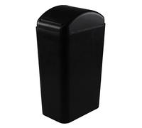 Morcte 14 L Plástico con Tapa Giratoria Bote de Basura, Papelera Baño con Tapa Basculante, Negro
