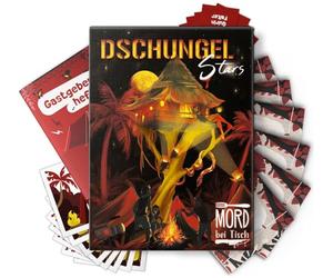 MORD bei Tisch Cena de Misterio para casa - 4 hasta 6 Personas - El Caso de Las Estrellas de la Selva - El Juego de Misterio a Partir de 16 años - Ideal como Cena de Misterio para una Cena asesina