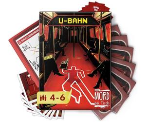 Mord bei Tisch Cena de Misterio para casa - 4 hasta 6 Personas - La caída del Metro - El Juego de Misterio a Partir de 16 años - Ideal como Cena de Misterio para una Cena asesina