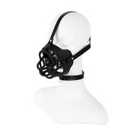 Mordaza bucal para bondage, mordaza para bozal para perro, mordaza de bola de silicona extrema con cuello de cuero ajustable, liga fetiche, juego sexual BDSM, boca abierta(M)