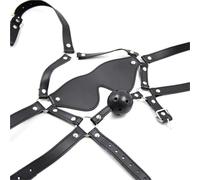 Mordaza bucal para sexo,bondage,antifaz para ojos,BDSM,juguetes sexuales para adultos,arnés de cuero,correa de sujeción,boca abierta,bola de silicona para parejas,color rojo,talla única