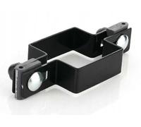 Mordaza central cuadrada completa de 40x40mm para alambre de Ø4mm - Abrazadera para valla antracita en el poste de la cerca - Fijación de stecche - Abrazaderas para cercas - Abrazadera para postes