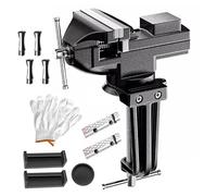 Mordaza de banco profesional,Mordaza de mesa,Pinzas de trabajo,Ancho de mordaza 80mm,Con base giratoria 360 grados,Puede girar 360 grados,Adecuado para trabajar la madera, cortar, grabar, amolar,etc.