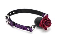 Mordaza de boca con diseño de rosa,sexy,retro,de encaje,para bondage,BDSM,para perros,esclavos,coqueteo,juegos para adultos,juguetes sexuales para mujeres,parejas,cosplay,morado,talla