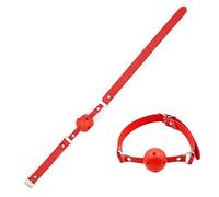 Mordaza de bola de cuero de PU blanco de 45 mm transpirable con sujeción for la boca, BDSM, erótico, sexy, for cosplay, juguetes sexuales for coquetear for parejas, juegos for adultos(Red)