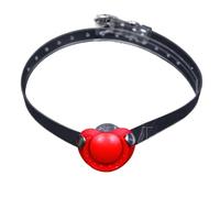Mordaza de bola for pezón con boca abierta for adultos, mordaza de bola for pezón ABDL, mordaza for niña de papá con cinturones de arnés, mordazas de sujeción for bondage BDSM(Red)