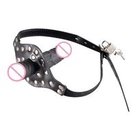 Mordaza De Consolador De Doble Extremo, Juguetes Sexuales, Mordaza, Tapón De Boca Abierta, Arnés De Cuero, Arnés Para Lesbianas, Pene Anal, Bdsm, Esclavitud Erótica, Negro, 3 Piezas