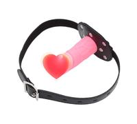 Mordaza de consolador de doble punta,arnés para la cabeza,mordaza para la boca,arnés para el pene,juguetes sexuales lésbicos,juguetes eróticos para adultos,rosa,M