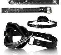 Mordaza de silicona con bandas ajustables,mordaza bucal para bondage BDSM,juguetes fetichistas,mordaza con anilla para juguetes sexuales,color negro,talla única