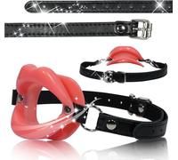 Mordaza de silicona con bandas ajustables,mordaza bucal para bondage BDSM,juguetes fetichistas,mordaza con anilla para juguetes sexuales,color rojo,talla única