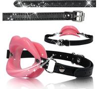 Mordaza de silicona con bandas ajustables,mordaza bucal para bondage BDSM,juguetes fetichistas,mordaza con anilla para juguetes sexuales,color rosa,talla única