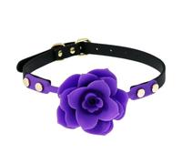 Mordaza de silicona con forma de rosa para BDSM,accesorio de bondage oral,fetiche,boca abierta,transpirable,para parejas,cosplay,accesorios de esclavo,morado,talla única