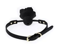 Mordaza de silicona con forma de rosa para BDSM,bondage oral,fetiche,boca abierta,transpirable,para parejas,cosplay,accesorios de esclavo,color negro,talla única