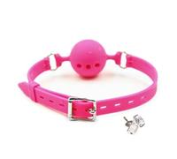 Mordaza De Silicona Suave De 3 Tamaños Para La Boca, Bola De Esclavitud Bdsm Con Cerradura, Juguetes Sexuales Eróticos Para Mujeres, Parejas, Juegos Sexuales Para Adultos, Rosa M