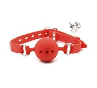 Mordaza De Silicona Suave De 3 Tamaños Para La Boca, Para Bondage, Bdsm, Con Cerradura, Juguetes Sexuales Eróticos Para Mujeres, Parejas, Juegos Sexuales Para Adultos, Color Rojo, M