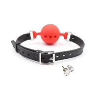 Mordaza De Silicona Suave De 3 Tamaños Para La Boca, Para Bondage, Bdsm, Con Cerradura, Juguetes Sexuales Eróticos Para Mujeres, Parejas, Juegos Sexuales Para Adultos, Color Negro Y Rojo, Talla S