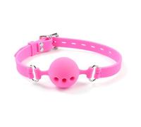 Mordaza de silicona transpirable con bola ajustable,juguete sexual para adultos,tienda de accesorios eróticos,color rosa,talla única.