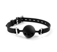 Mordaza de silicona transpirable con bola ajustable,juguete sexual para adultos,tienda de accesorios eróticos,color negro,talla única.