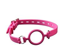 Mordaza Oral De Silicona Con Boca Abierta Y Anillo En O, Arnés De Cabeza De Silicona Completo, Correas Para Parejas, Esclavos, Juegos Para Adultos, Productos Sexuales Para Mujeres, Gays, Rosa, Talla