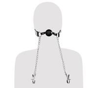 Mordazas marca FETISH FANTASY KNEBEL Z ZACISKAMI Deluxe Ball Gag and Nipple Clamps