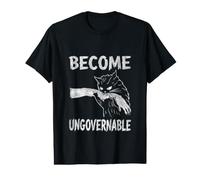 Mordedor de Gatos con Texto gráfico Ungovernable Meme Camiseta gráfica económica