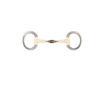 Mordedor de oliva para caballo de doble unión con rodillo de cobre Soyo Flat Ring Contour 125 cm