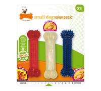 Mordedor de perro Nylabone Value Pack Bacon Talla S Pollo Termoplástico (3 pcs)