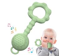 Mordedores para bebés de 6 a 12 meses, sonajeros de bebé de 0 a 6 meses, sonajero 2 en 1 y mordedor juguete para calmar el dolor de encías y mantiene a los más pequeños entretenidos, silicona de grado