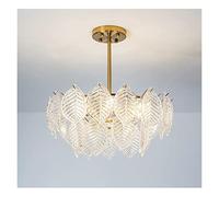 Morden Chandeliers Leaves Crystal Ceiling Lights for Living Bedroom Dining Room Hanging Lamp LED Chandelier (Color : L80xH27cm) (50cm2layers)