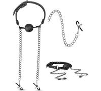 Mordida bondage con cadena y pinzas aprieta pezones accesorio bondage sadomaso