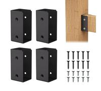 Mordx Paquete de 4 Soportes para vallas,conectores de barandillas de terraza,Soporte de cerca para conectar madera de 2" x 4",Percha de viga negra,Para valla, porche, jardín, pérgola (4 piezas/negro)