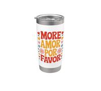 More Amor Por Favor España Amor Romance San Valentín Vaso térmico de acero inoxidable de doble pared