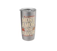 More Amor Por Favor España Amor Romance San Valentín Vaso térmico de acero inoxidable de doble pared