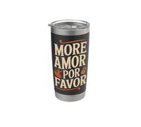 More Amor Por Favor España Amor Romance San Valentín Vaso térmico de acero inoxidable de doble pared