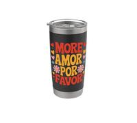 More Amor Por Favor España Amor Romance San Valentín Vaso térmico de acero inoxidable de doble pared