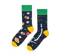 More Calcetines Que no Coinciden I I Calcetines Media Pierna Algodón Colores I Divertido Motivo Navideño I Calcetines Estampado Loco Multicolor I Calcetines Extraños para Hombres y Mujeres I 1 par