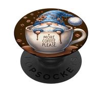 More Coffee GNOME Graphic with Coffee Beans For Barista Mom PopSockets PopGrip Adhesivo