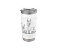 More Dogs Less Drama Funny Dog Lover Vintage Graphic Vaso térmico de acero inoxidable de doble pared