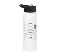 More Espresso Less Depresso Funny Barista Coffee Lover Quote Stainless Steel Insulated Water Bottle