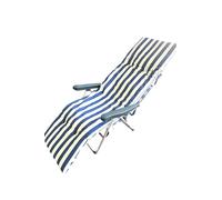 MORE FREE-Cojín Tumbona Colchón Tumbona Acolchada Classic Texturas Colchóneta para Tumbona Exterior Funda de Loneta con Cremallera Lavable Cojín Acolchado de Fibra (Azul, Pack 2 【180x55x8cm】)