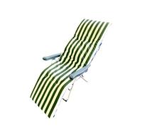 MORE FREE-Cojín Tumbona Colchón Tumbona Acolchada Classic Texturas Colchóneta para Tumbona Exterior Funda de Loneta con Cremallera Lavable Cojín Acolchado de Fibra (Verde, Pack 2 【180x55x8cm】)